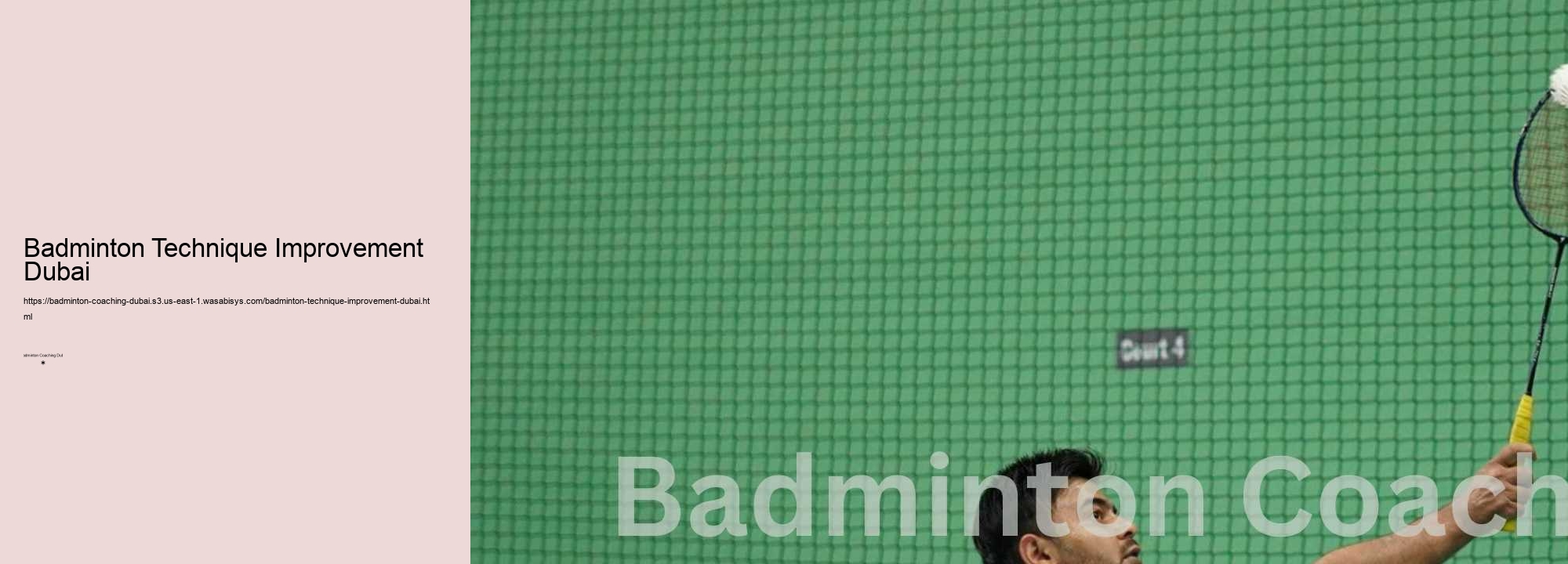 Badminton Technique Improvement Dubai